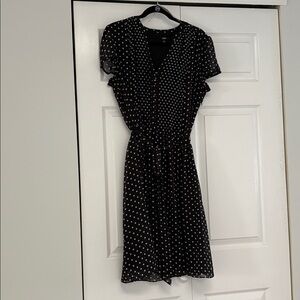 MSK Black and White Polka Dot Dress